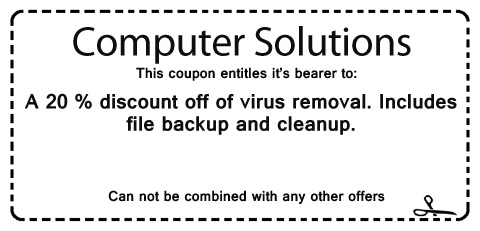 discount on virus removal