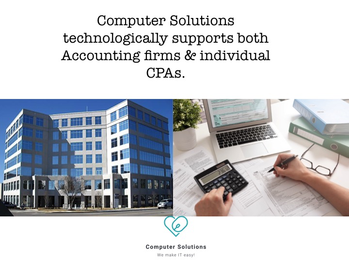 textt -Computer Solutions technologically suppors both Accounting firms & individual CPAs
image- large glass office buildin under blue sky,